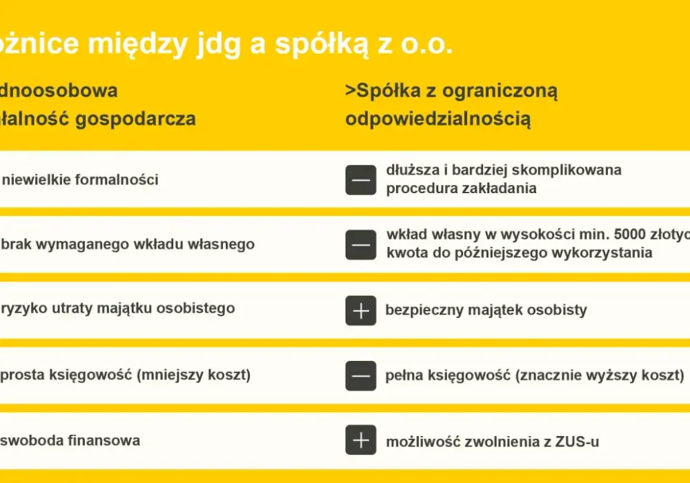 Spółka z o.o. czy JDG? Koszty, ryzyko i formalności
