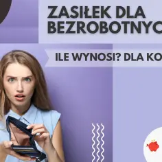 Zastanawiasz się, ile wynosi zasiłek dla bezrobotnych? Młoda kobieta z pustym portfelem szuka odpowiedzi.