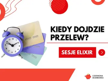 Budzik i karty płatnicze symbolizują pytanie: "ile idzie przelew?". Kliknij "Sesje Elixir", by dowiedzieć się więcej.